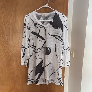 Jess & Jane Abstract Print Tunic Top | Size Small